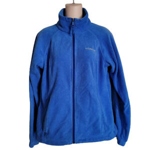 Columbia Blue Fleece Zip-Up Jacket Size Women's Medium